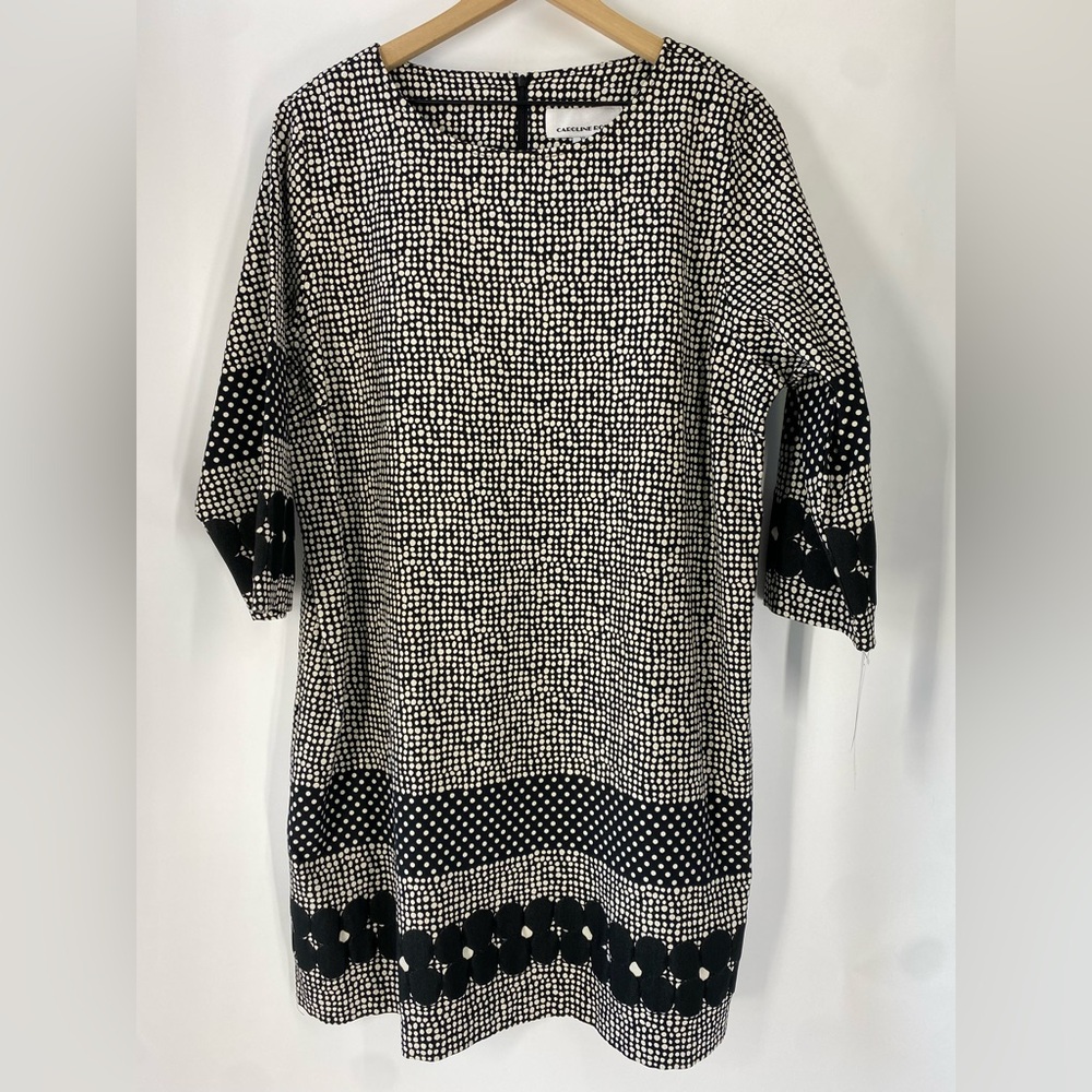 Caroline Rose NWT Ivory Black Polka Dot Tunic Dress XL $488 Made USA